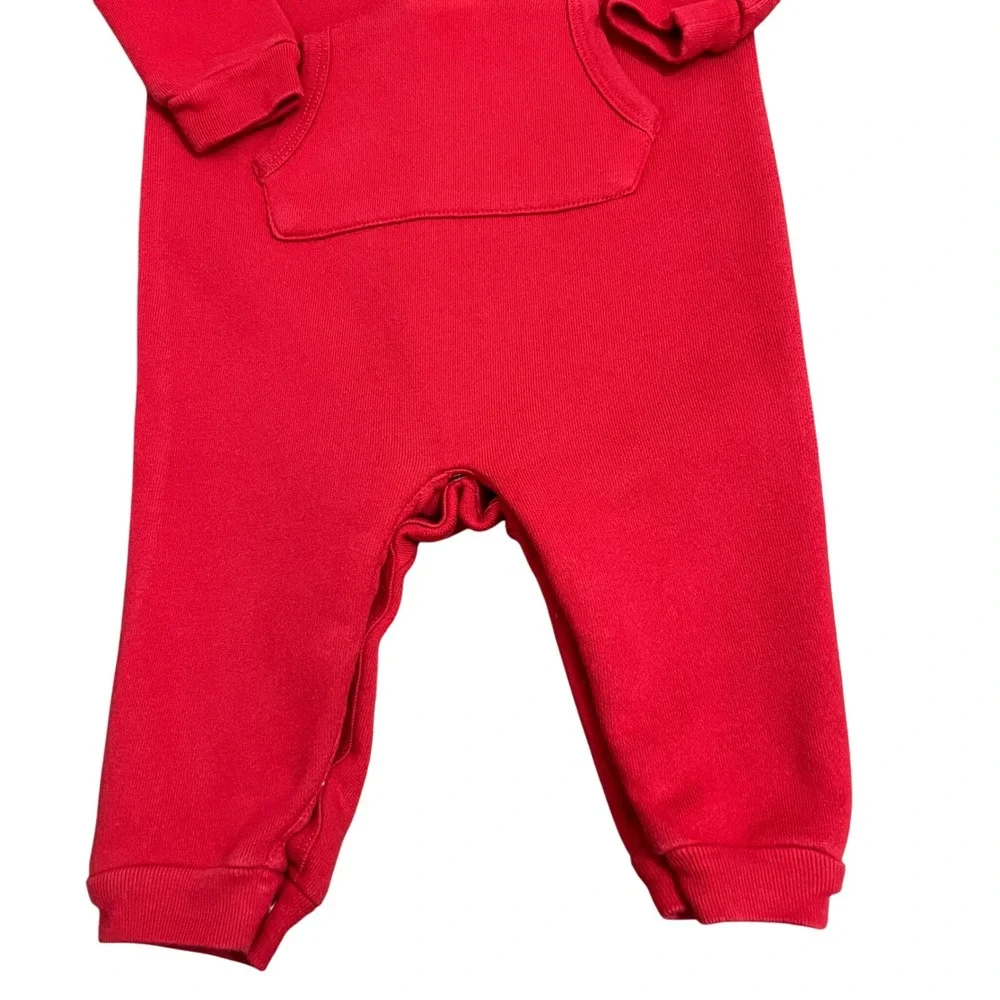 Ralph Lauren Baby Red Plaid Lined‎ Hoodie Romper Onesie 9M